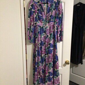 Zimmermann Poppy Plunge Floral-Print Linen Maxi Dress